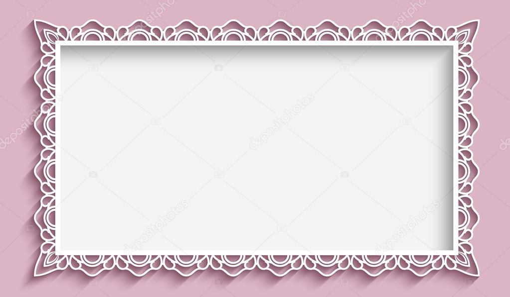 Rectangle frame with paper lace border