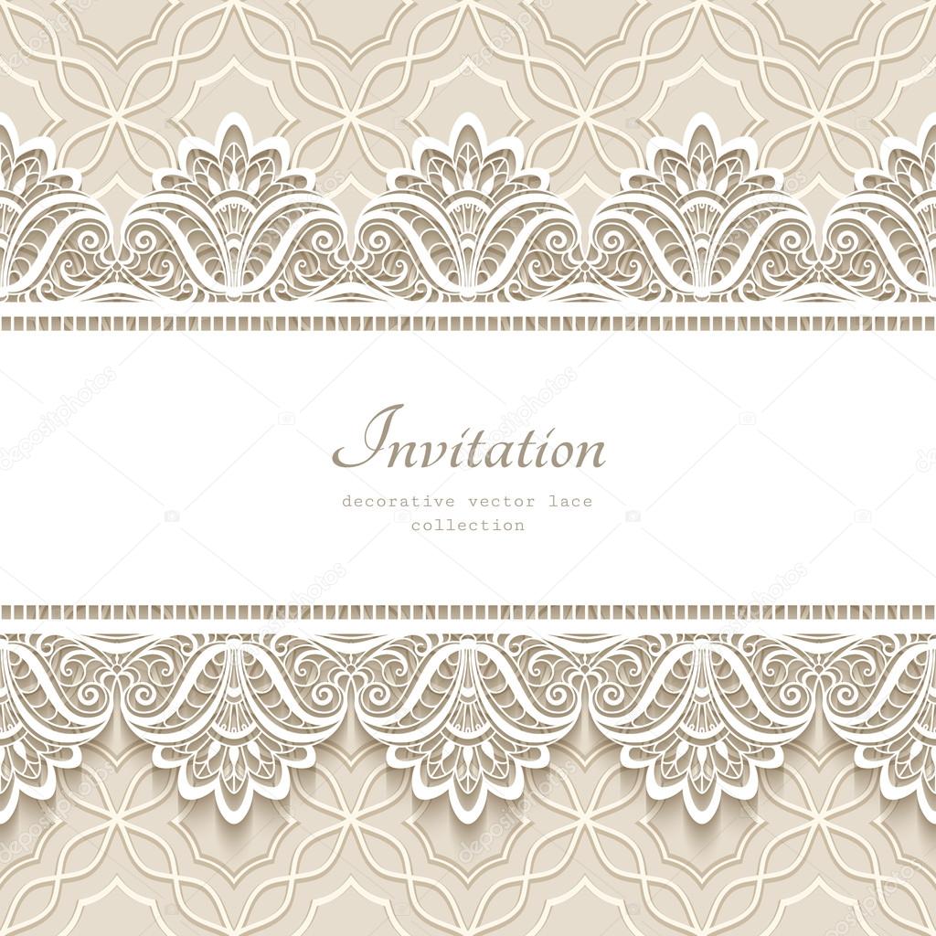 Vintage lace background with seamless borders