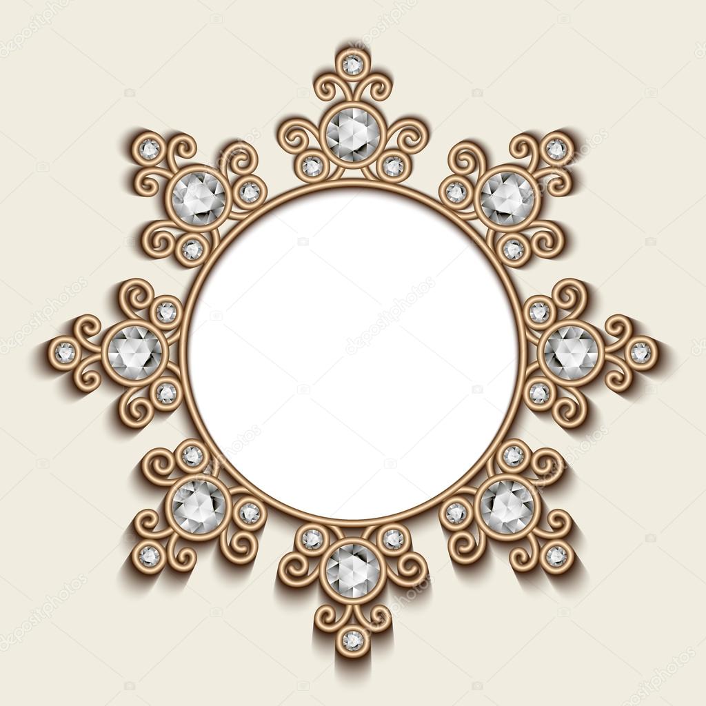 Gold jewelry circle frame