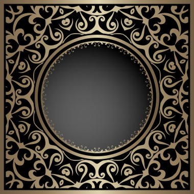 Altın çember çerçeve şablon