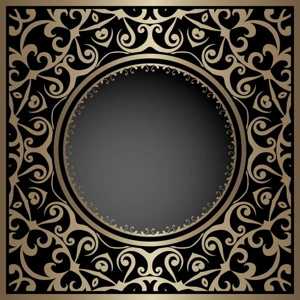 Gold circle frame template — Stock Vector