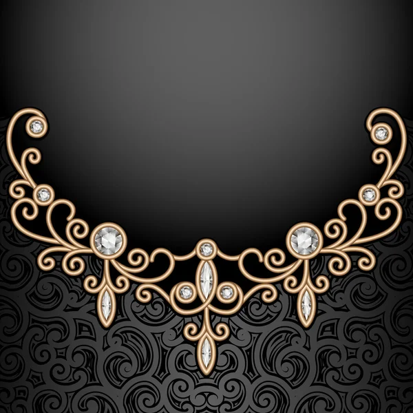 Diamond jewelry necklace background — Stock Vector