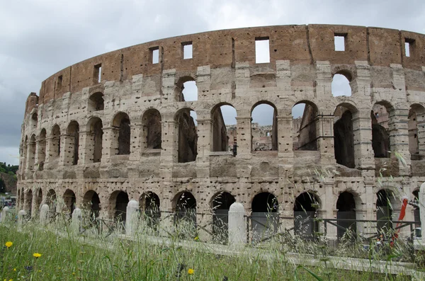 Flores por el Coliseo en Roma, Italia — Foto de Stock