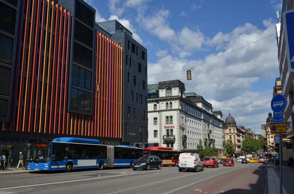 Kungsgatan Swed Stockholm şehir merkezinde önemli caddelerinden biri — Stok fotoğraf