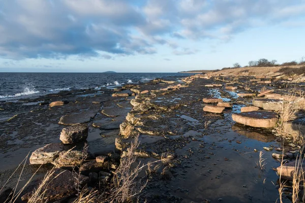 Flachfelsenküste Der Ostsee Auf Der Schwedischen Insel Oland — Stockfoto