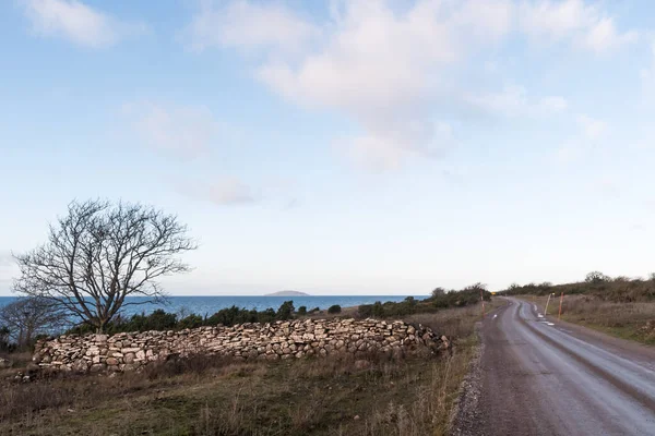 Coastal Country Road View National Park Island Bla Jungfrun Sweden — Stock Photo, Image