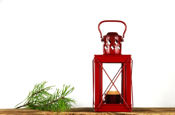 Santa Claus red Christmas lantern — Stock Photo, Image