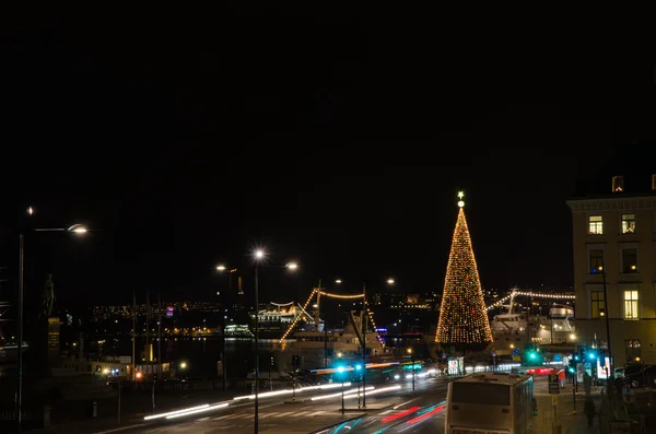 Julgran i Stockholm — Stockfoto