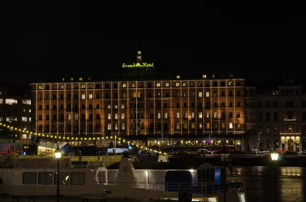 Kerstmis ingericht Grand Hotel, Stockholm, Zweden — Stockfoto