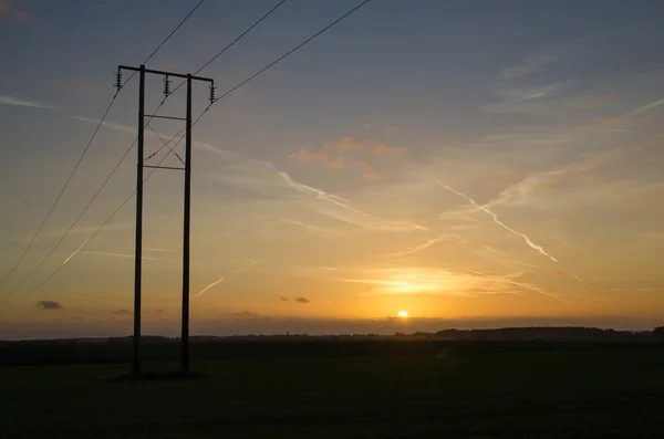 Lignes de distribution d'électricité — Photo