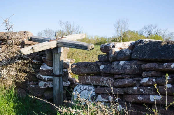 Old wooden turnstile — Stock Photo, Image