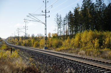 Demiryolu parça altın bir peyzaj