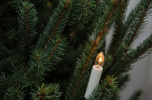 Vela eléctrica en un árbol de Navidad —  Fotos de Stock