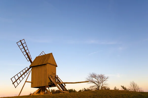 Sunlit old traditional windmill — Stock Photo, Image