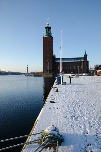 Kış Stockholm City Hall tarafından — Stok fotoğraf