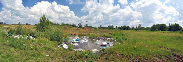 Campo di Garbage panorama — Foto Stock
