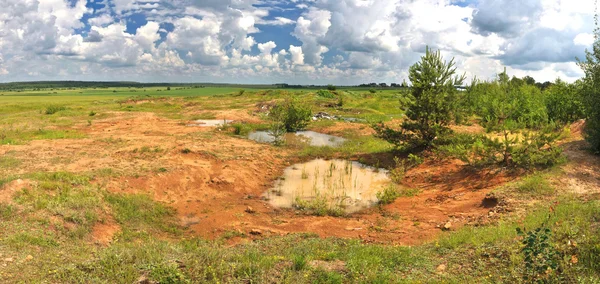 Kopalnia piasku panorama — Zdjęcie stockowe