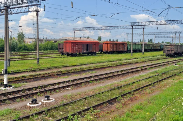 Goederentreinen en spoorwegen — Stockfoto