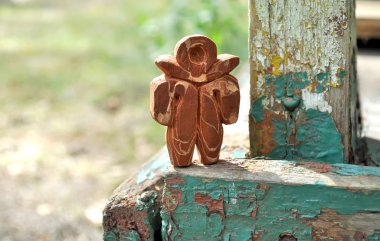 wooden figurine man clipart