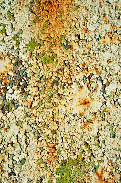 Rusty peeling surface of old metal door — Stock Photo, Image