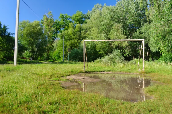 Football gate puddle — Stock Photo, Image