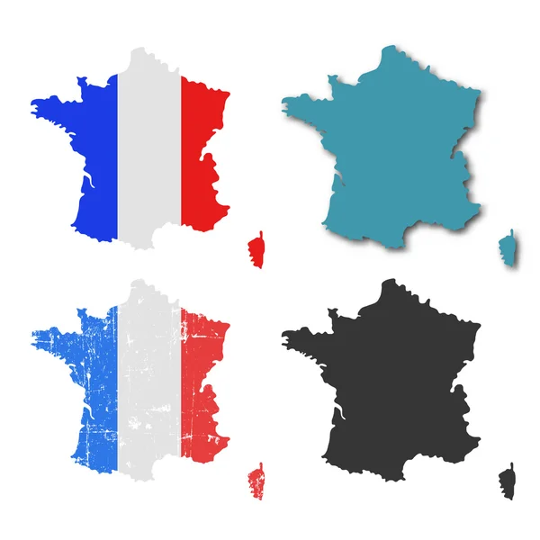 Francia silhouette set — Vettoriale Stock