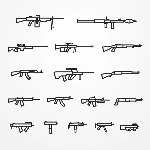 Silah ve silah kümesi — Stok Vektör