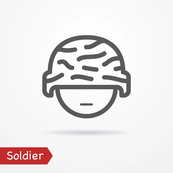 Soldado icono de la cara — Vector de stock