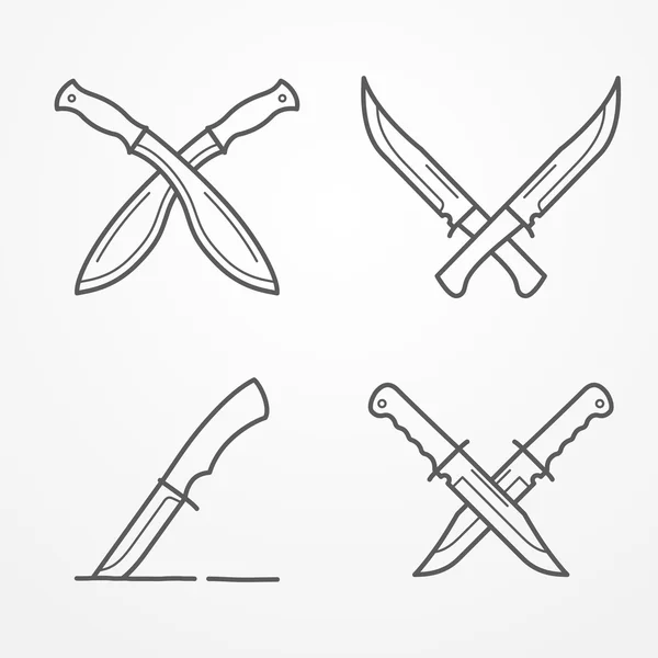 Logo cuchillo cruzado de combate — Vector de stock