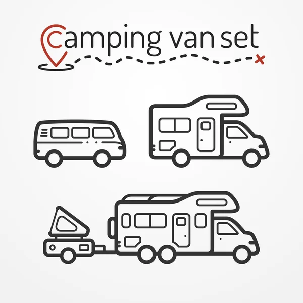 Camping van set — Stock Vector