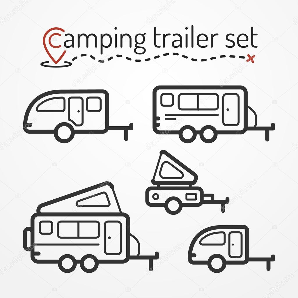 Camping trailer set Stock Vector by ©zag_awd 113882530