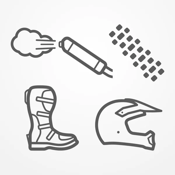 Cruz iconos de la motocicleta — Vector de stock