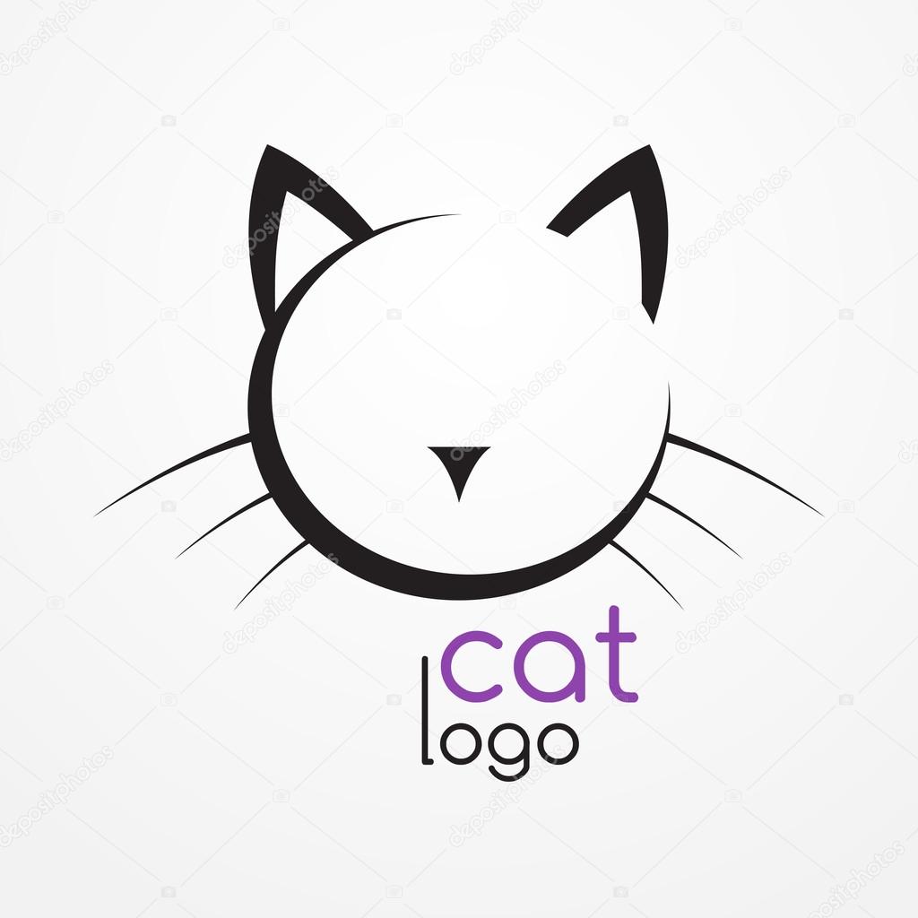 Stylized silhouette of cat's head - abstract logo