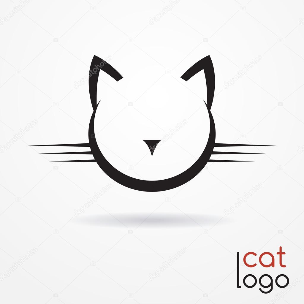 Stylized silhouette of cat's head - abstract logo