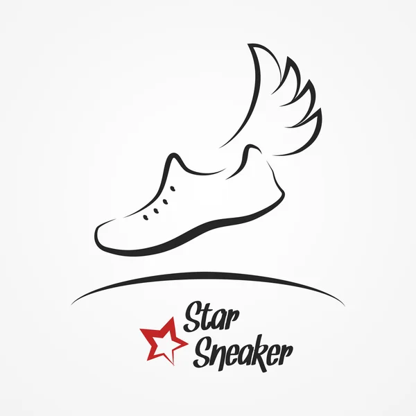 Star sneaker logotyp — Stock vektor