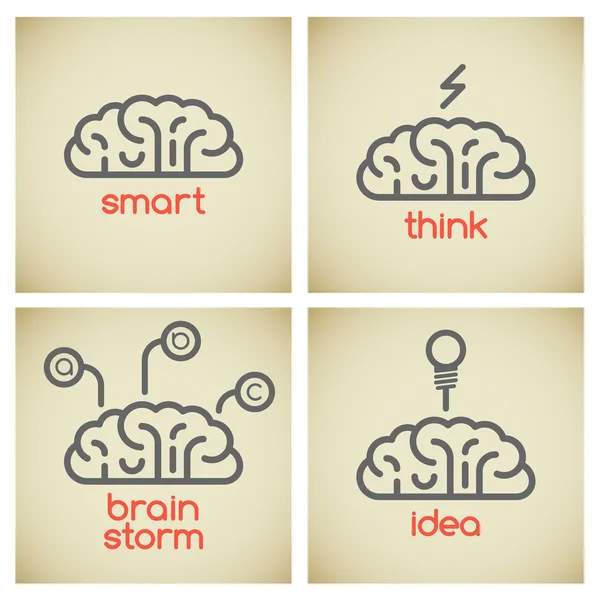 Набор логотипов Brain — стоковый вектор