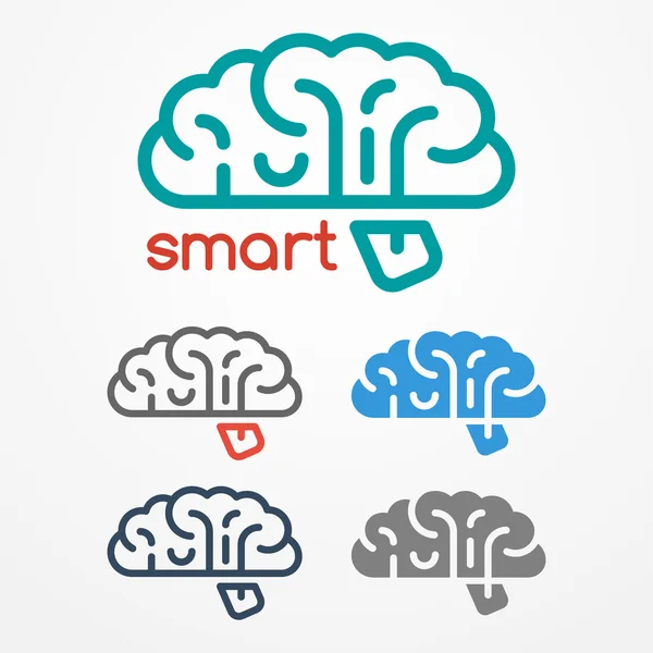 Brain logo set — Stock Vector