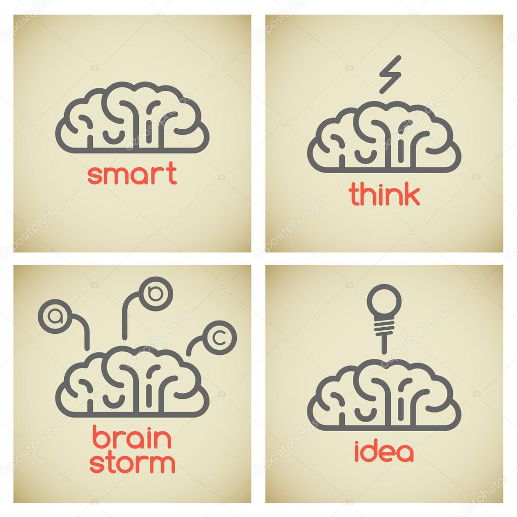 Brain logo set