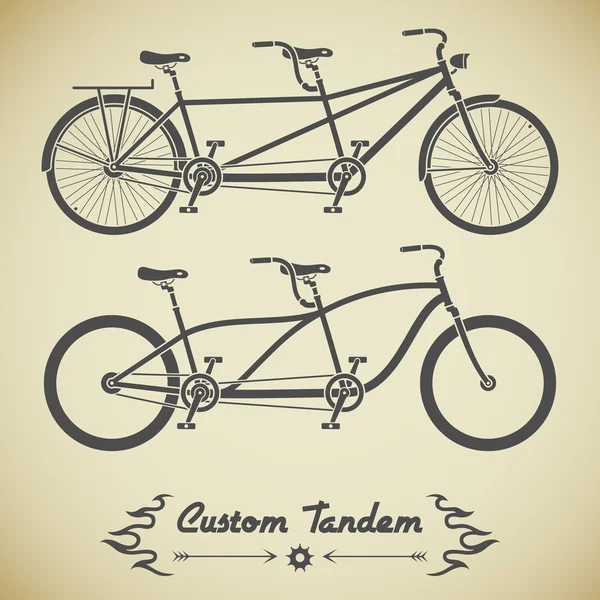 Bicicleta en tándem — Vector de stock