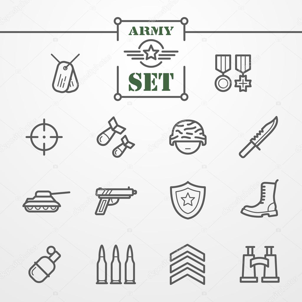 Army icons set