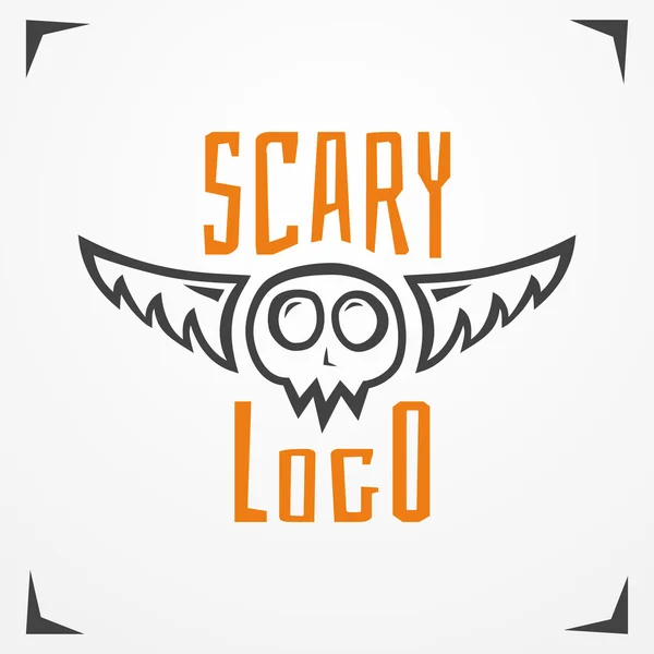 Caveira logotipo assustador — Vetor de Stock
