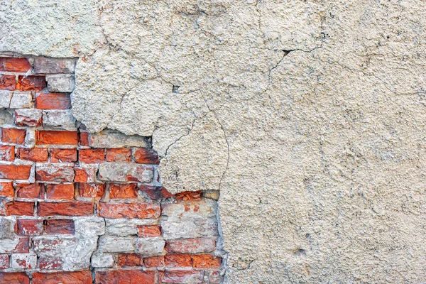 Damaged Plaster Brick Wall Use Abstract Backgrounds Textures — Stock Photo, Image