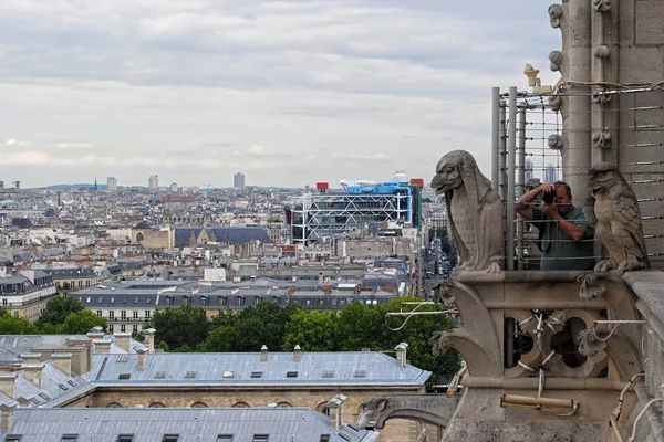 París Francia Junio Vista Del Centro Pompidou Los Tejados París —  Fotos de Stock