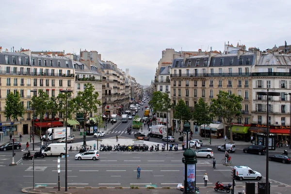 París Francia Junio Vista Plaza Intersección Rue Rennes Boulevard Montparnasse —  Fotos de Stock