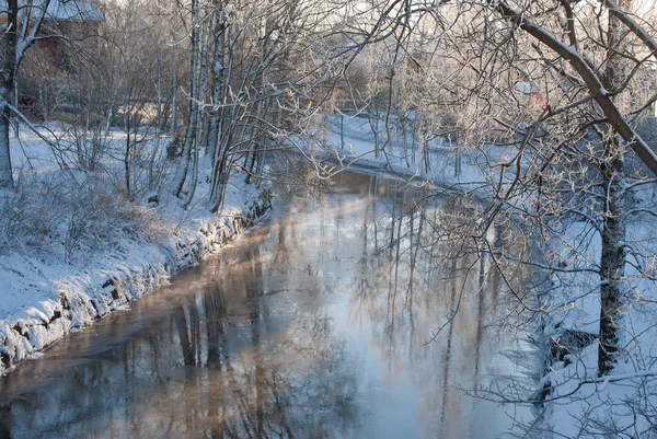 Winter rivier. — Stockfoto