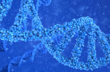 Çift polinükleotit spiral DNA molekülü - 3d illüstrasyon