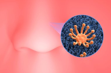 Koku reseptörü - izometrik görünüm 3d illüstrasyon