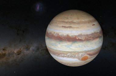 Jupiter - supercloseup view 3d illustration