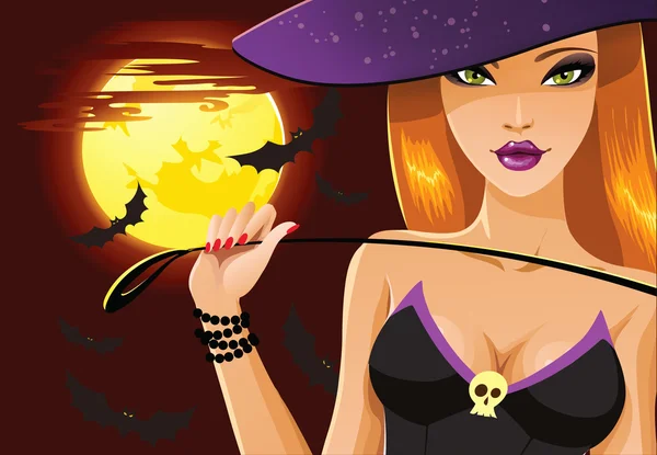 Linda bruja sexy de Halloween — Archivo Imágenes Vectoriales