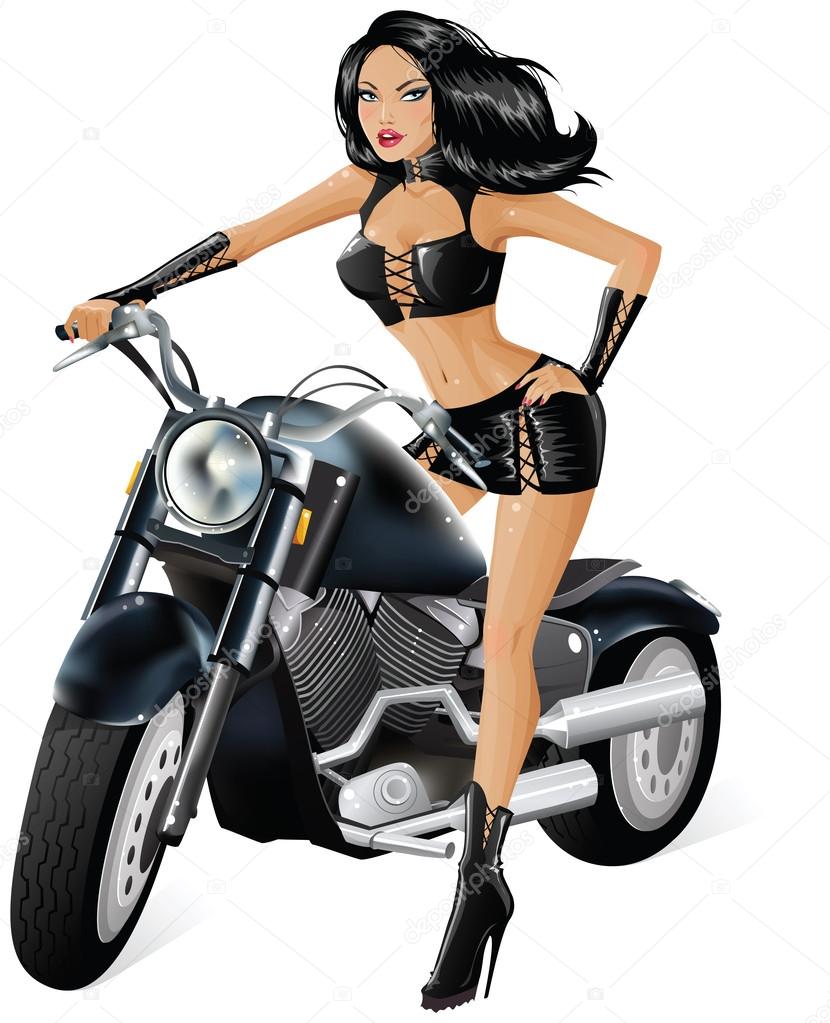 Sexy biker girl